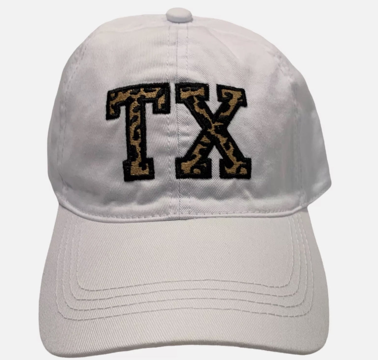 TX EMBROIDERED LEOPARD CAP