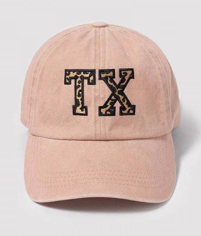 TX EMBROIDERED LEOPARD CAP